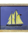 Hand Painted Indian Glass Art - Sail Boat - Medium