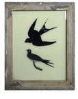 Hand Painted Indian Glass Art - Birds - Medium