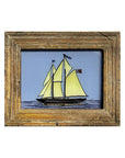 Hand Painted Indian Glass Art - Sail Boat - Mini
