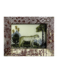 Hand Painted Indian Glass Art - Snow Leopard - Mini