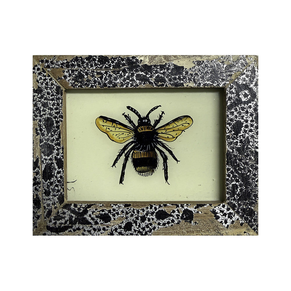 Hand Painted Indian Glass Art - Bumblebee - Mini