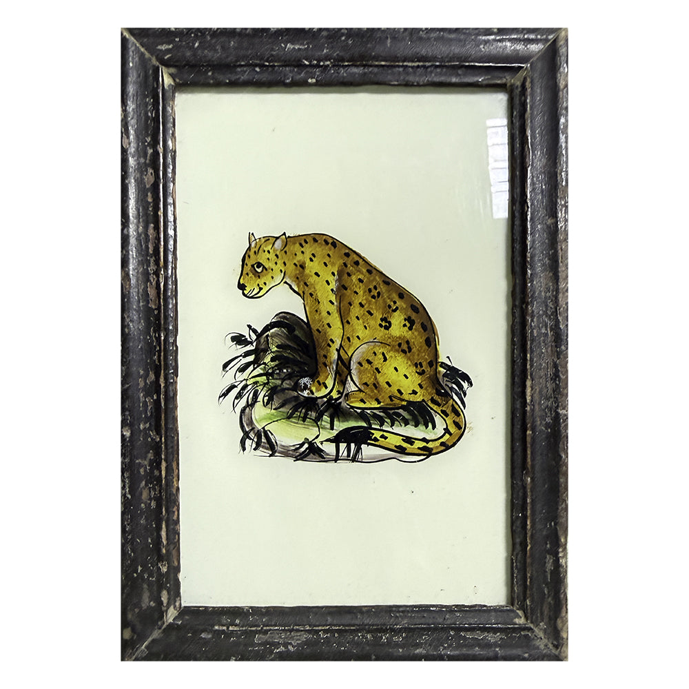 Hand Painted Indian Glass Art - Tiger - Small
