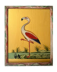 Golden Flamingo - Medium Glass Painting