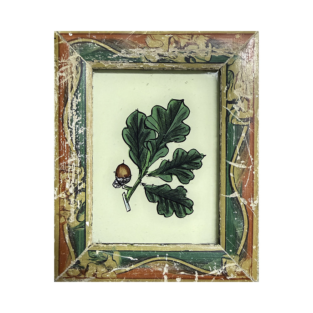 Hand Painted Indian Glass Art - Oak - Mini