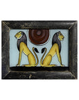 Hand Painted Indian Glass Art - Lions - Mini