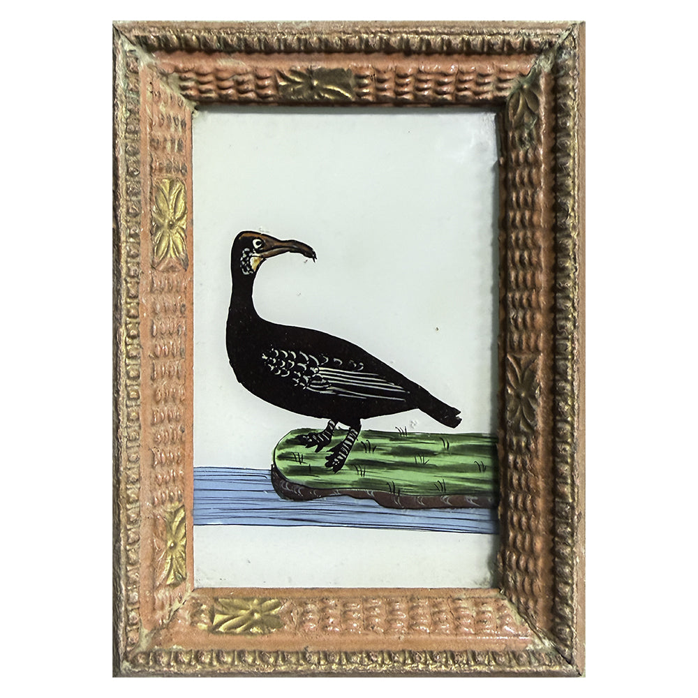 Hand Painted Indian Glass Art - Bird - Small