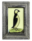 Hand Painted Indian Glass Art - Puffin Bird - Small