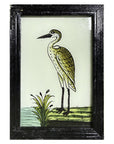 Hand Painted Indian Glass Art - Heron - Small