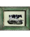 Hand Painted Indian Glass Art - Cow - Mini