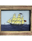 Hand Painted Indian Glass Art - Boat  - Mini