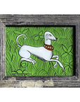 Hand Painted Indian Glass Art - Dog - Mini