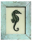 Hand Painted Indian Glass Art - Green Seahorse - Mini