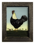 Hand Painted Indian Glass Art - Cockerel - Mini