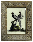 Hand Painted Indian Glass Art - Pheasants - Mini