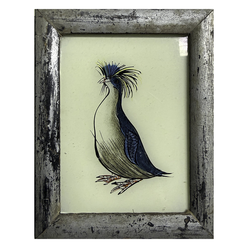 Hand Painted Indian Glass Art - Bird - Mini