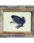 Hand Painted Indian Glass Art - Blue Frog - Mini