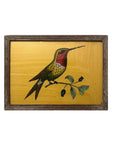 Golden Hummingbird - Medium Glass Painting