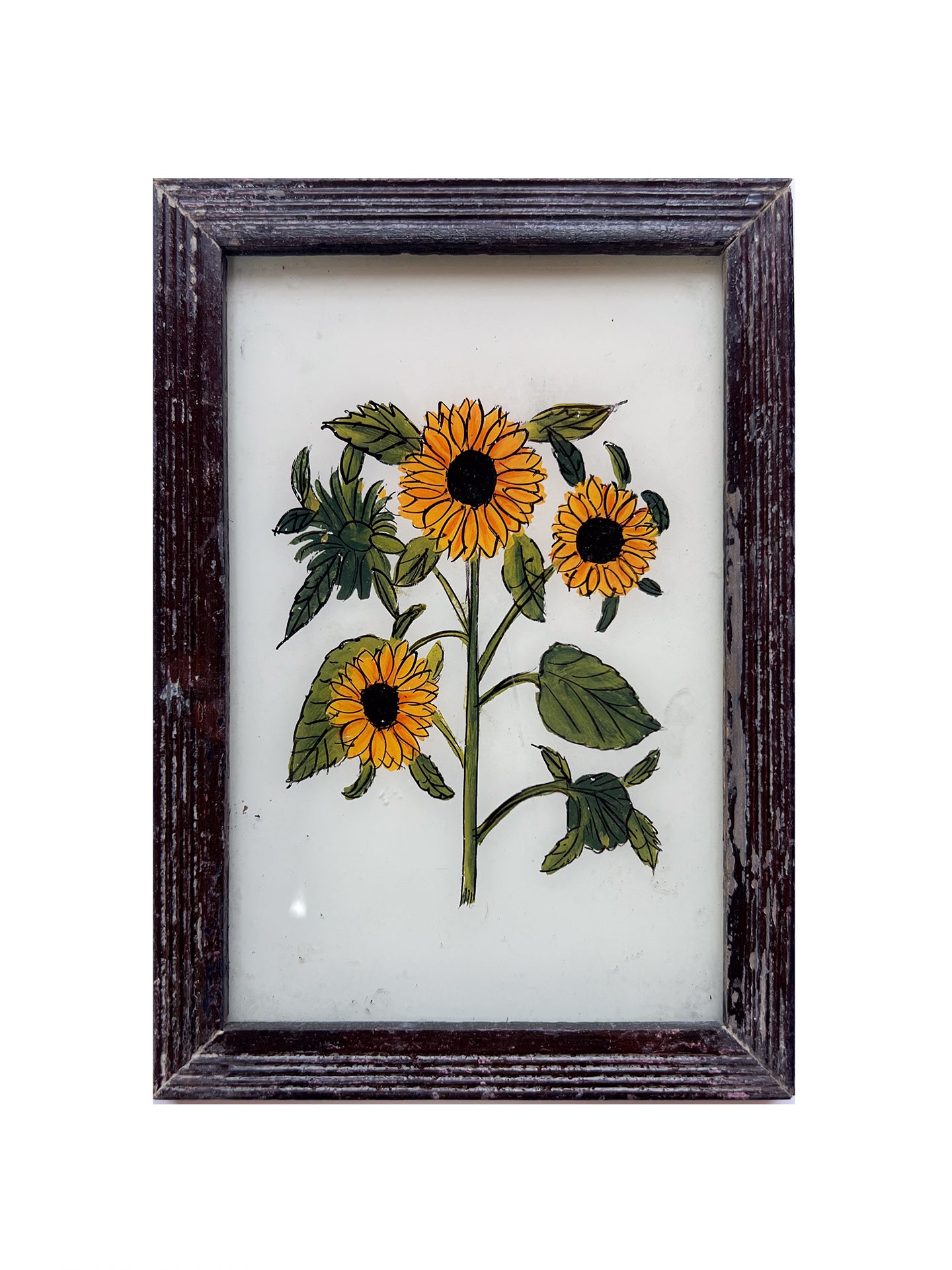 Sunflowers - Small Glass Painting