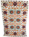 Embroidered Throw - Autumn Shades