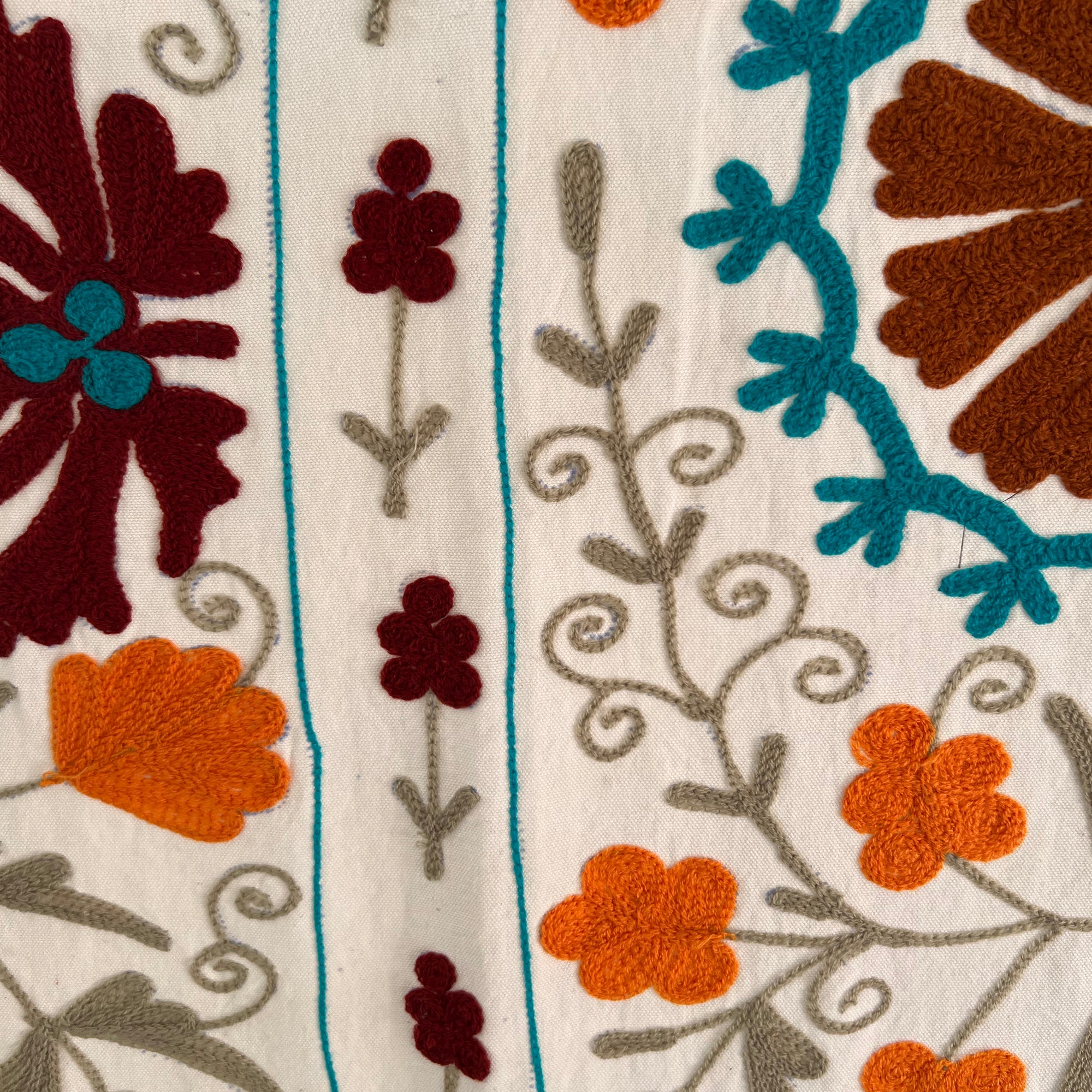 Embroidered Throw - Autumn Shades