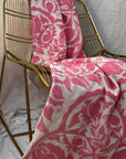 Hand Embroidered Throw - Pink