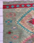 Handwoven Wool Afghan Kilim - 87557