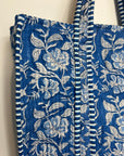 Printed Tote Bag - Blue Floral