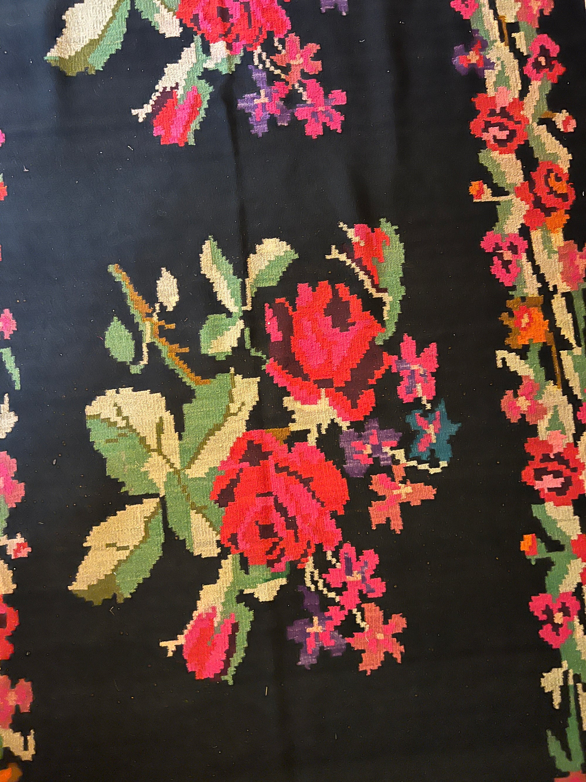 Vintage Moldavian Wool Handwoven Kilim