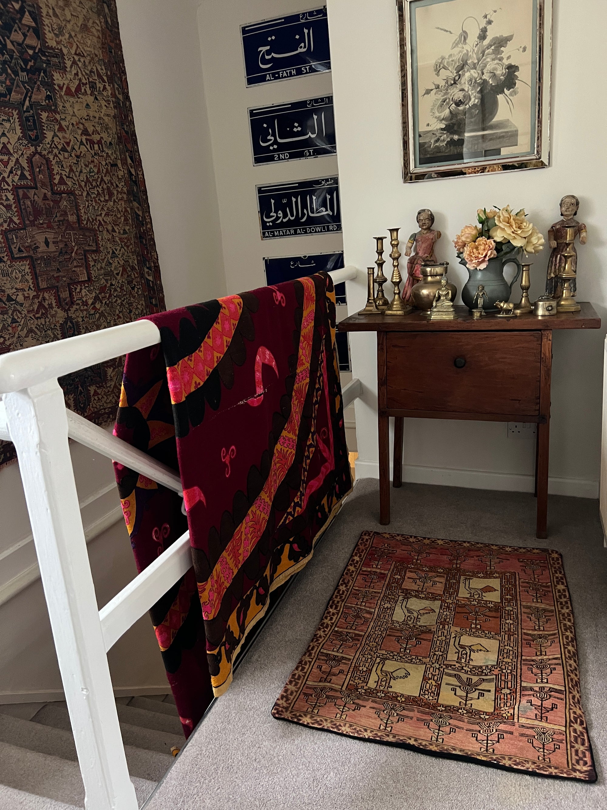 Vintage Persian Silk Sumac Cushion Cover