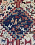 Persian/Afghan Handwoven Wool Sumac Kilim With Horse and Animal Motifs