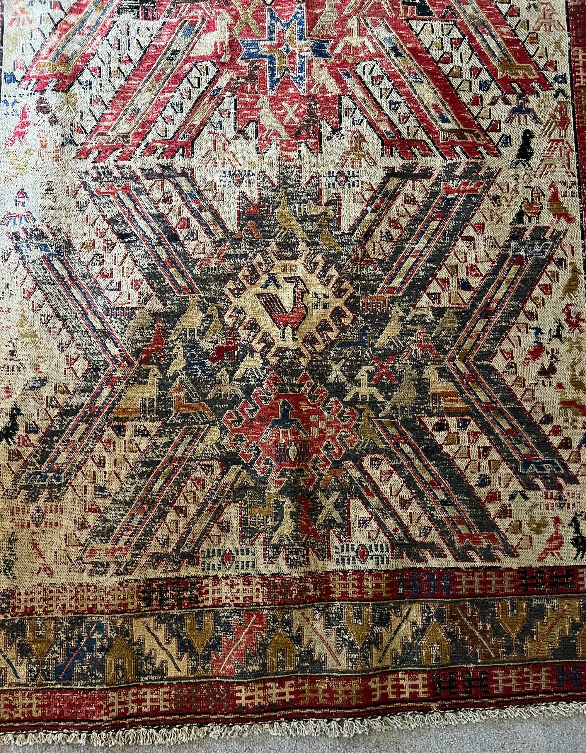 Vintage Persian Sumak Kilim