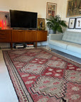 Anatolian Cicim Wool Kilim - Red and Sage Medallions