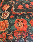 Vintage Printed Kantha Throw - Rose Border