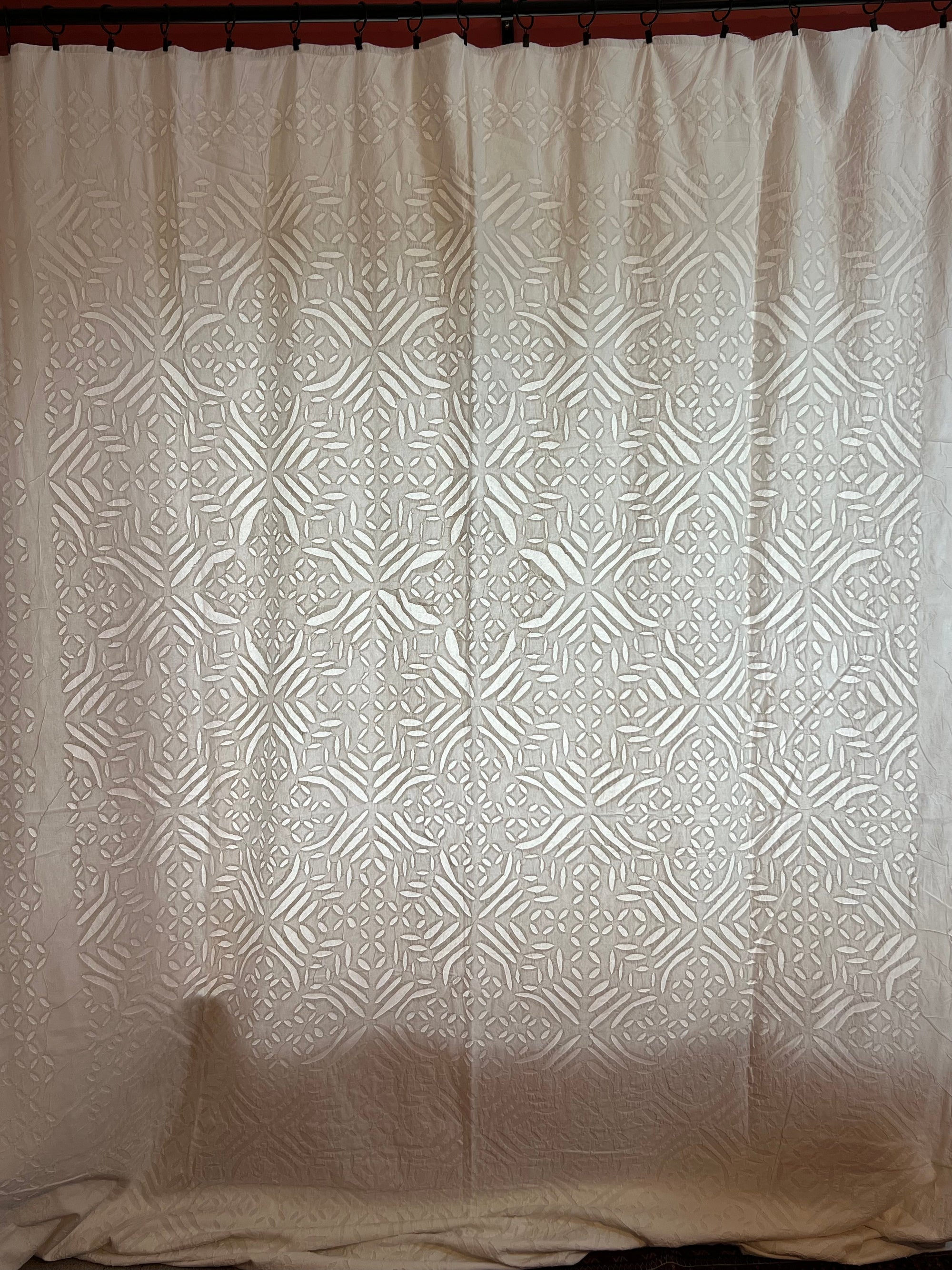 White Cotton Cutwork Throw