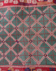 Vintage Galicha Bengali Throw - Red and Green