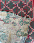 Vintage Galicha Bengali Throw - Red and Green