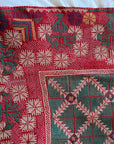 Vintage Galicha Bengali Throw - Red and Green