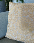 Embroidered Cushion Cover - Caramel