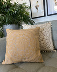 Embroidered Cushion Cover - Caramel