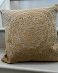 Embroidered Cushion Cover - Caramel