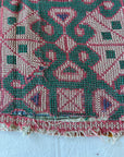 Vintage Galicha Bengali Throw - Pink And Green