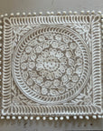 Embroidered Cushion Cover With Pom Poms - Ivory