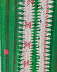 Vintage Kantha Throw - Green Stripe