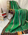 Vintage Kantha Throw - Green Stripe