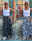 Hand Screen Printed Cotton Reversible Wrap Maxi Skirt