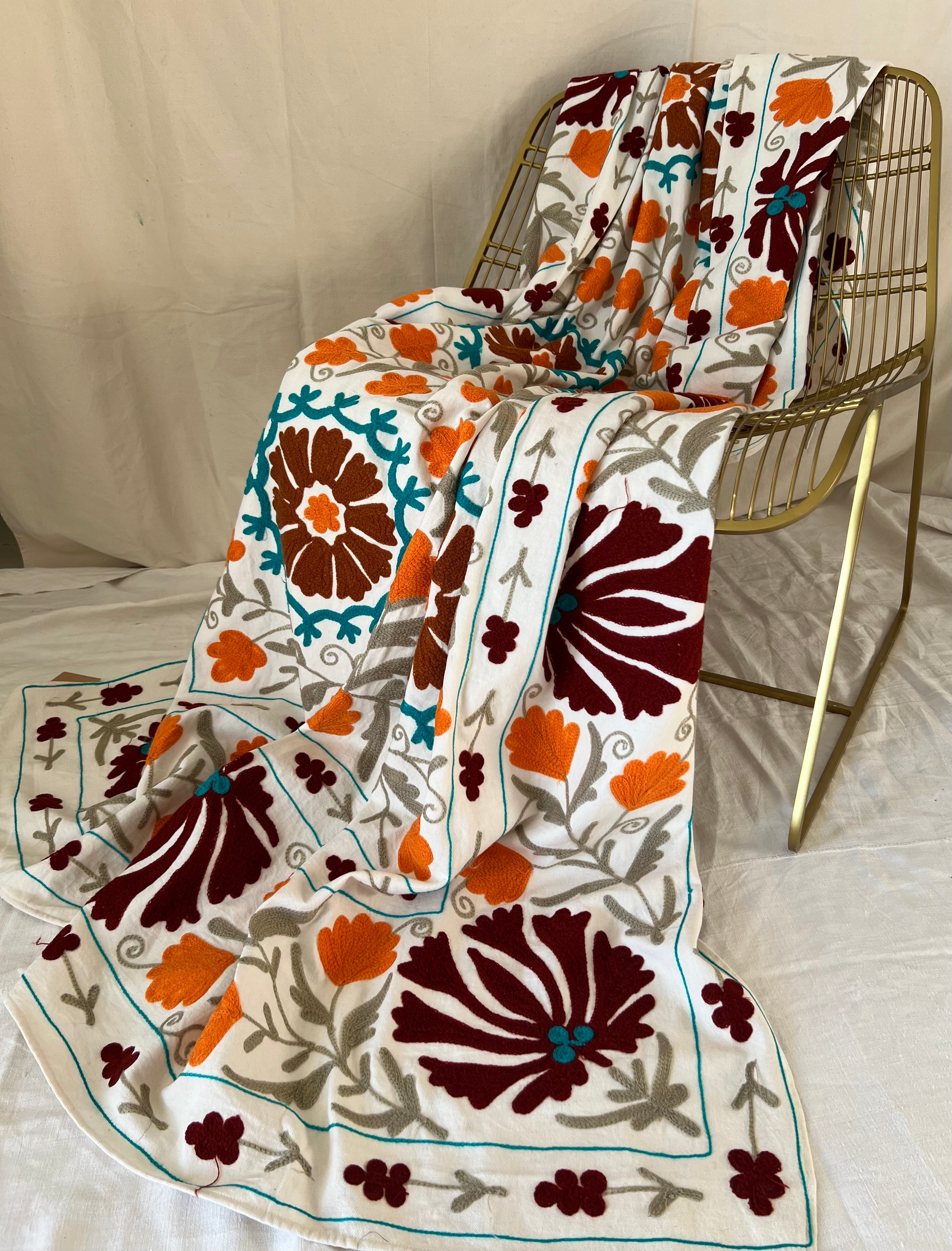 Embroidered throws sale