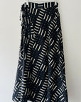 Hand Screen Printed Cotton Reversible Wrap Maxi Skirt