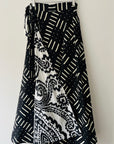 Hand Screen Printed Cotton Reversible Wrap Maxi Skirt