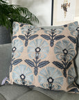 Floral Embroidered Cotton Cushion Cover