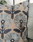 Floral Embroidered Cotton Cushion Cover